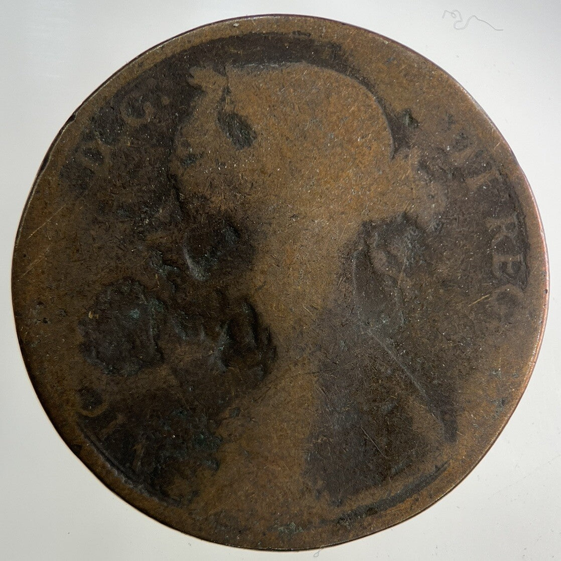 1881 Victoria One Penny Coin | Worn Grade