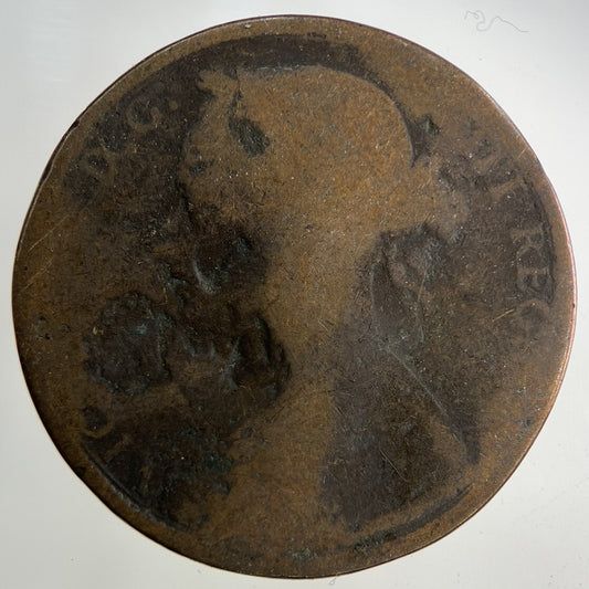 1881 Victoria One Penny Coin | Worn Grade