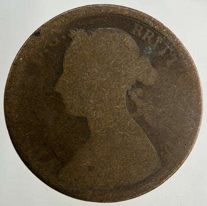 1890 Victoria Half-Penny Coin | Worn Grade