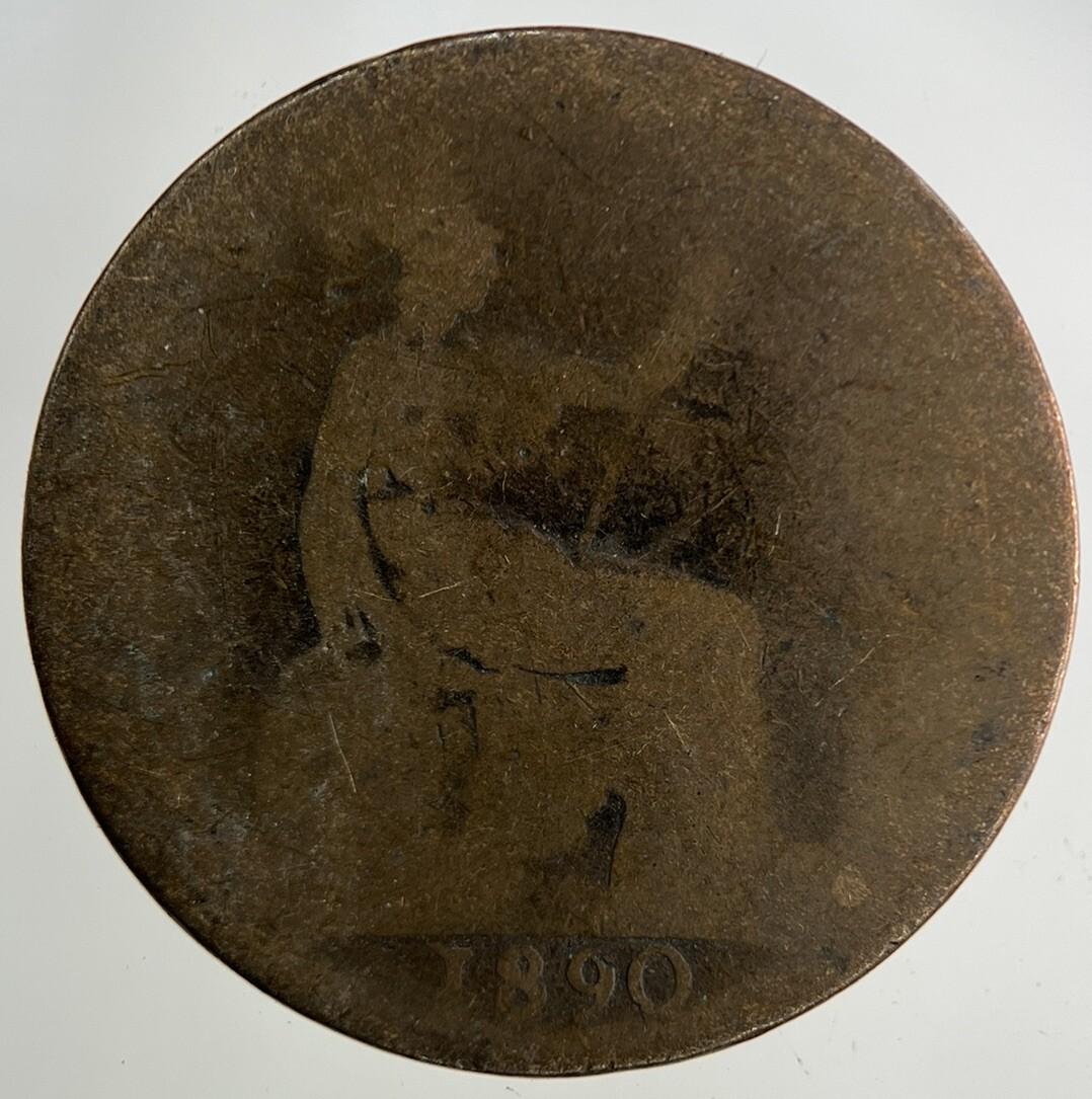 1890 Victoria Half-Penny Coin | Worn Grade