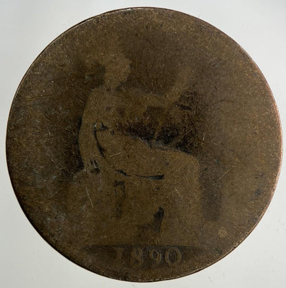 1890 Victoria Half-Penny Coin | Worn Grade