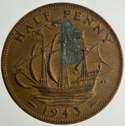 1943 George VI Half-Penny Coin | Collectable Grade