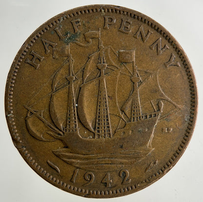 1942 George VI Half-Penny Coin | Collectable Grade