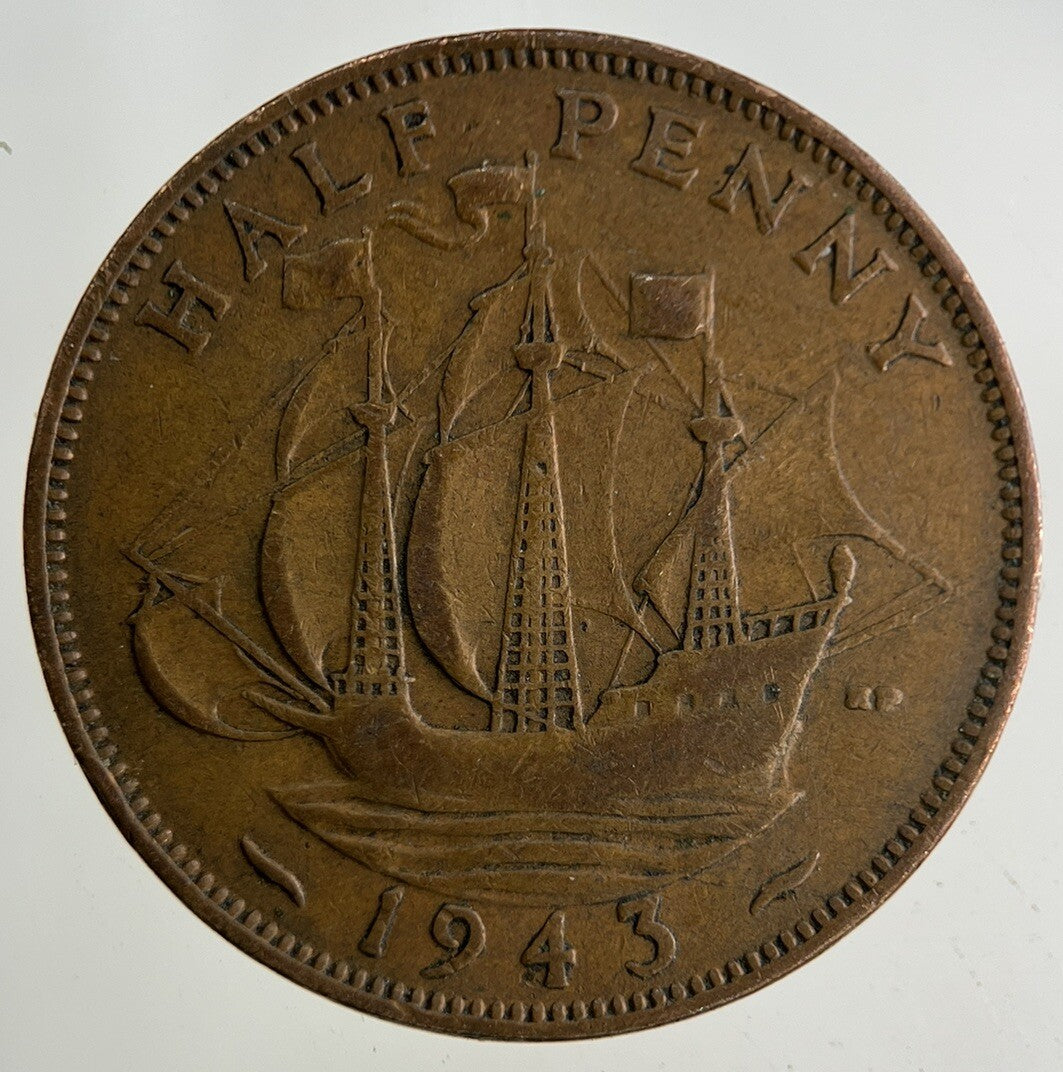 1943 George VI Half-Penny Coin | Collectable Grade