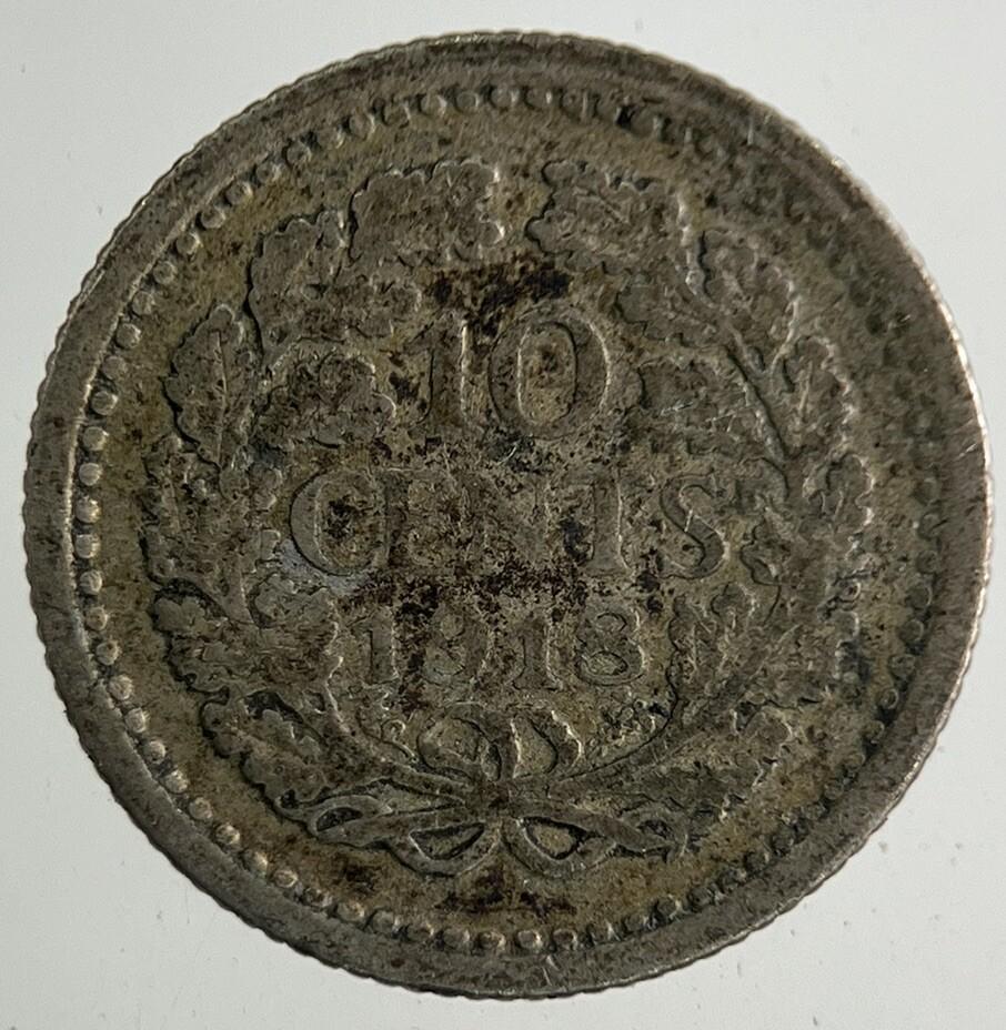 1918 Netherlands 10 Cents Silver Coin | Collectable Grade