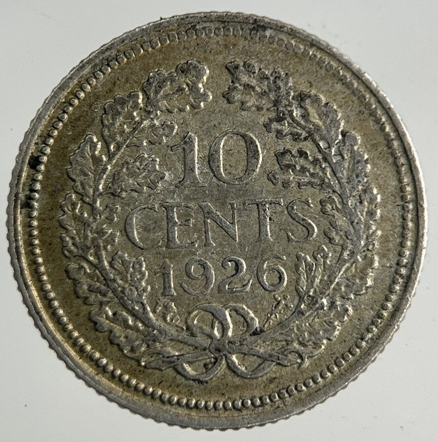 1926 Netherlands 10 Cents Silver Coin | Fine Collectable Grade