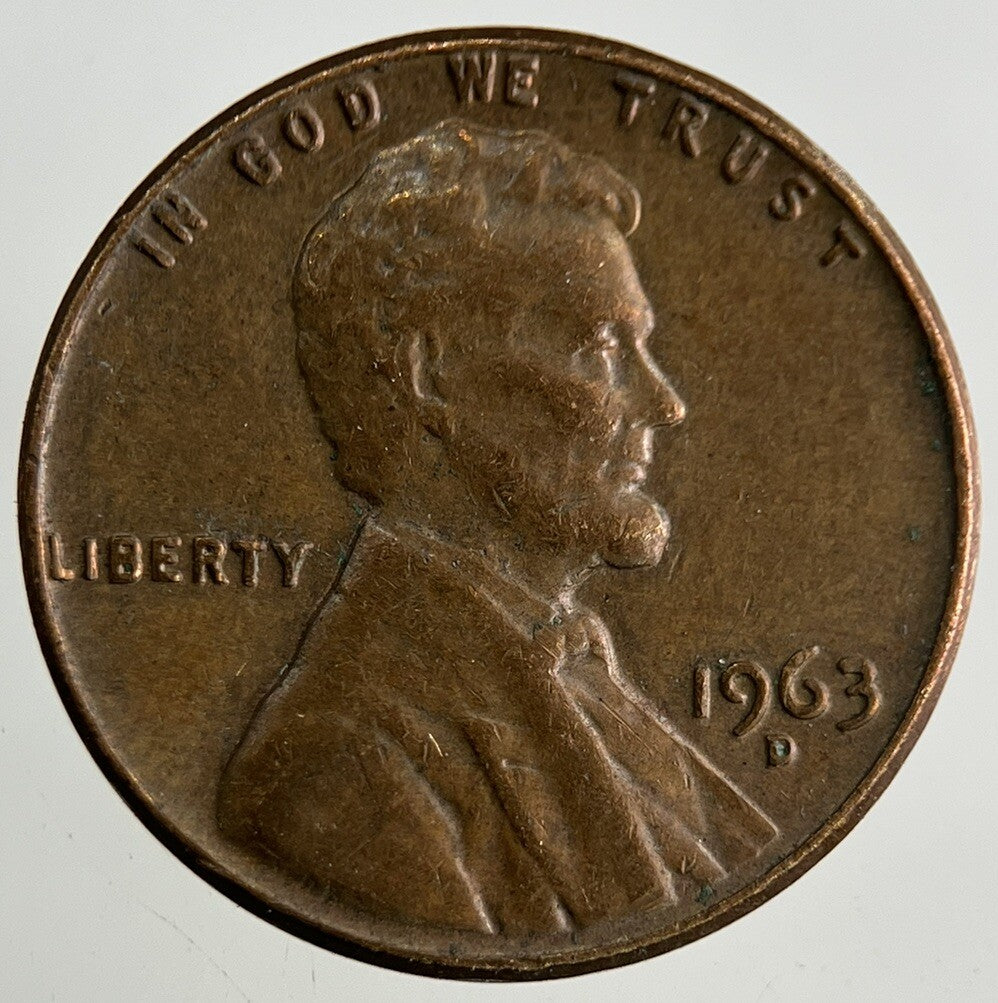 1963-D US USA Lincoln One Cent Coin | Fine Collectable Grade