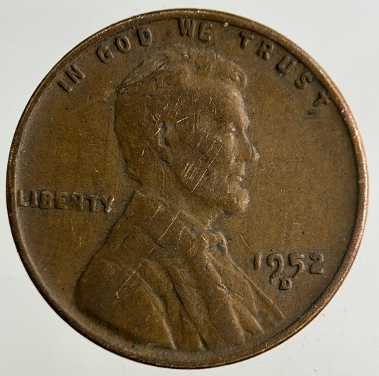 1952-D US USA Lincoln One Cent Coin | Fine Collectable Grade