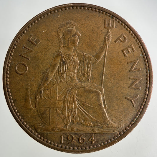 1964 Elizabeth II 2nd One Penny Coin | Fine Collectable Grade