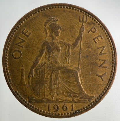 1961 Elizabeth II 2nd One Penny Coin | Collectable Grade