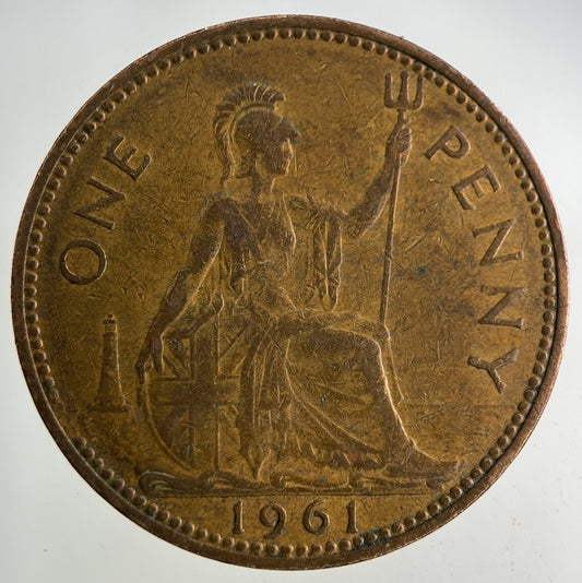 1961 Elizabeth II 2nd One Penny Coin | Collectable Grade