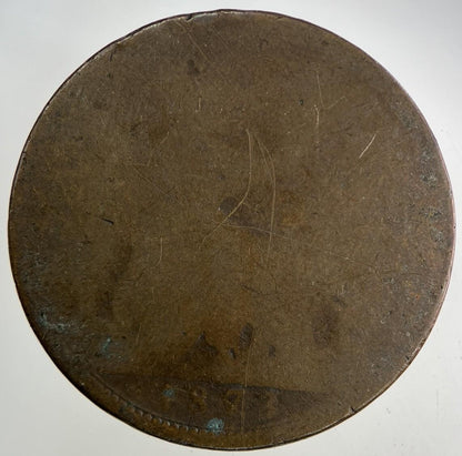 1873 Victoria One Penny Coin | Worn Grade
