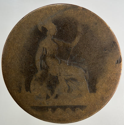 British Victoria One Penny Coin | Worn Grade