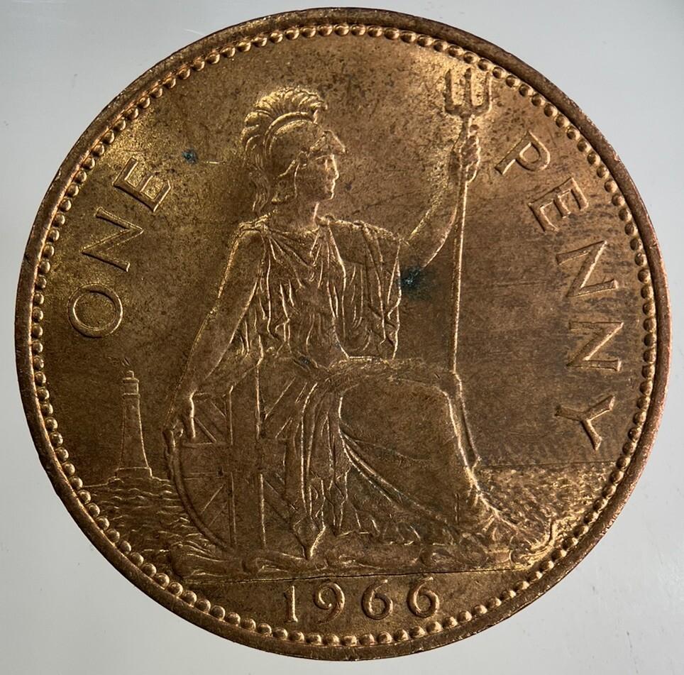 1966 Elizabeth II 2nd One Penny Coin | Very High Grade