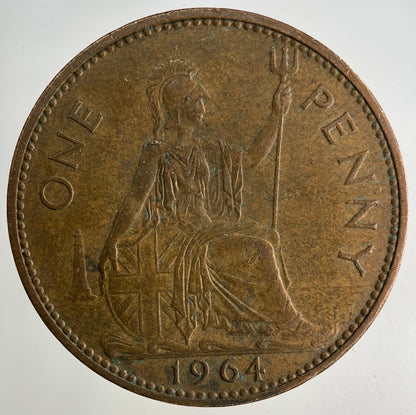 1964 Elizabeth II 2nd One Penny Coin | Fine Collectable Grade