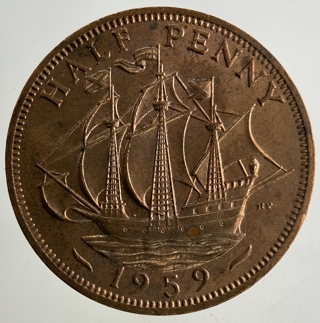 1959 Elizabeth II 2nd Half-Penny Coin | Fine Collectable Grade