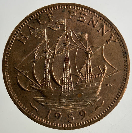 1959 Elizabeth II 2nd Half-Penny Coin | Fine Collectable Grade