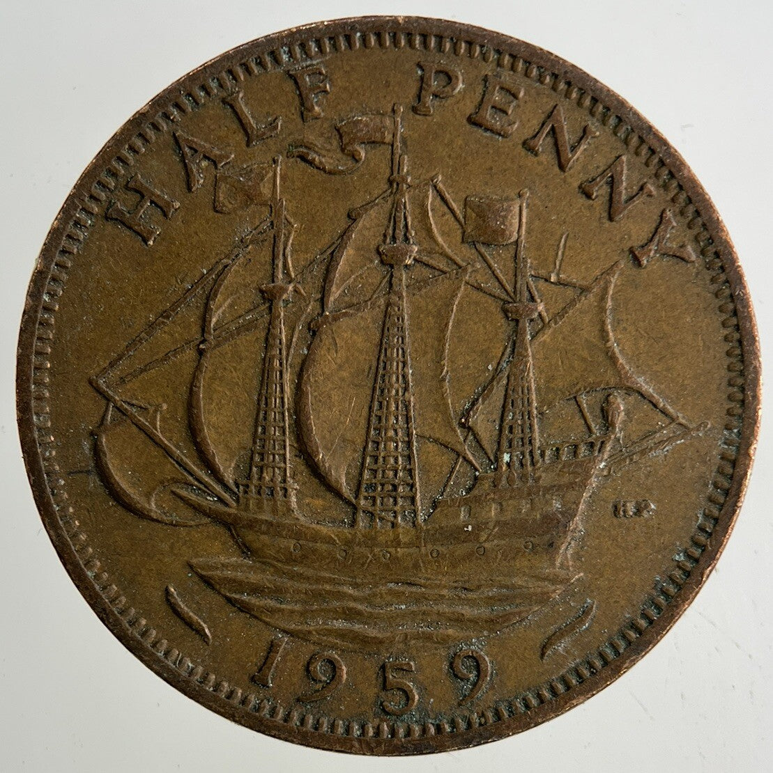 1959 Elizabeth II 2nd Half-Penny Coin | Fine Collectable Grade