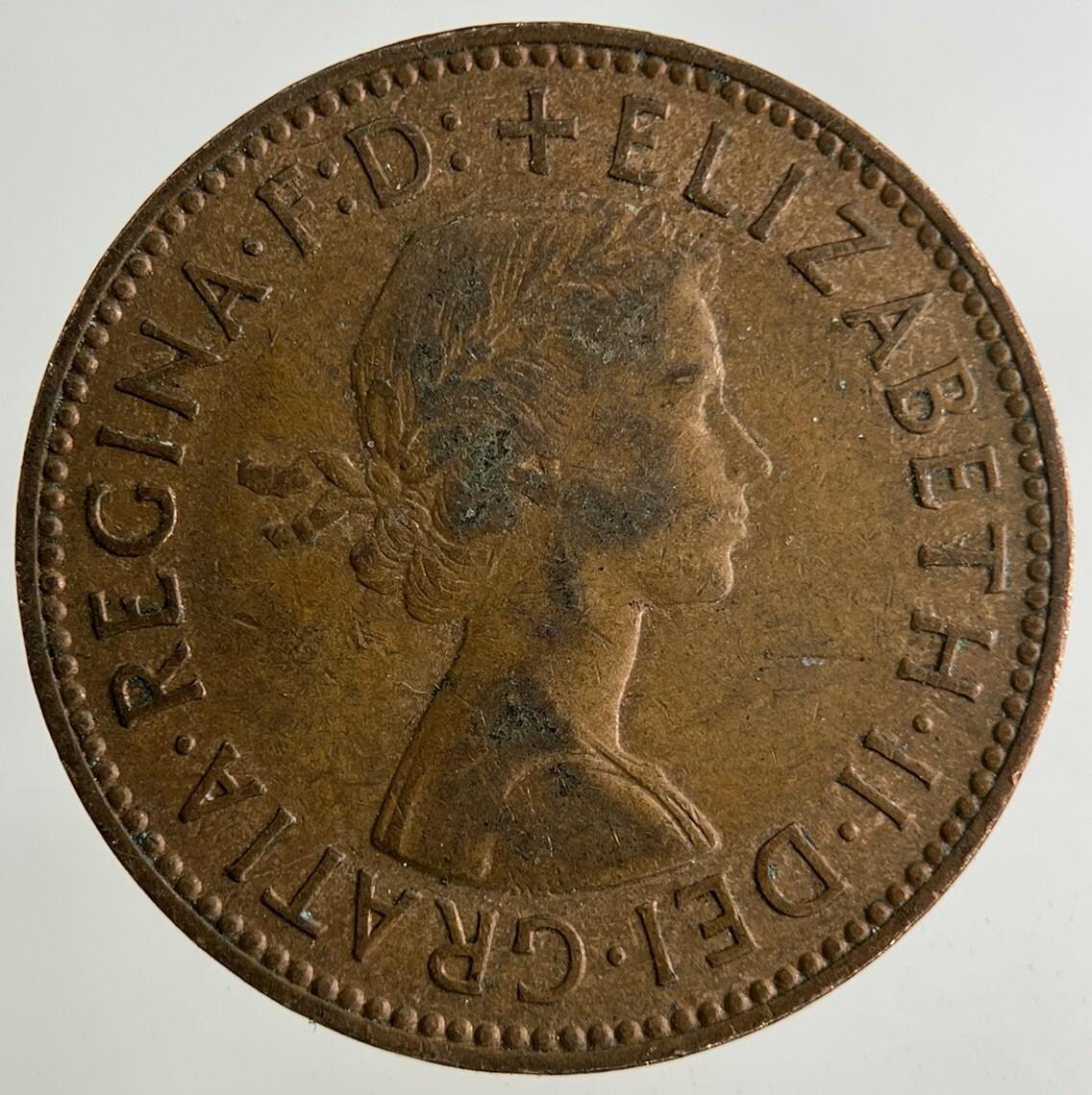 1959 Elizabeth II 2nd Half-Penny Coin | Fine Collectable Grade