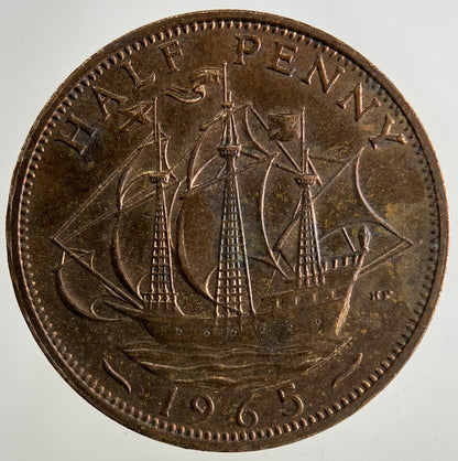 1965 Elizabeth II 2nd Half-Penny Coin | Fine Collectable Grade