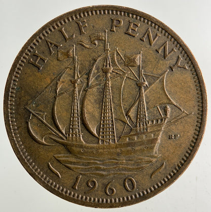 1960 Elizabeth II 2nd Half-Penny Coin | Fine Collectable Grade
