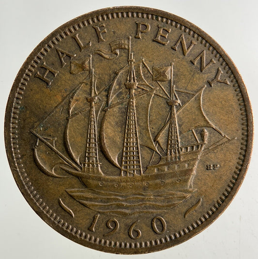 1960 Elizabeth II 2nd Half-Penny Coin | Fine Collectable Grade