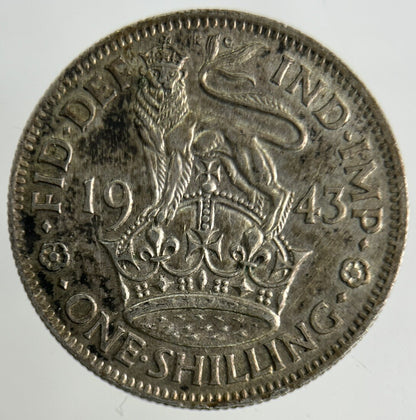 1943 George VI Shilling Silver Coin | Fine Collectable Grade