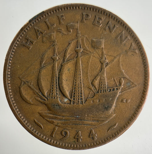 1944 George VI Half-Penny Coin | Collectable Grade
