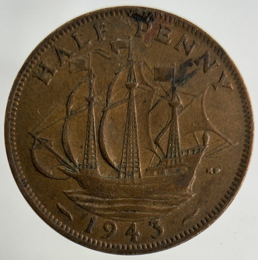 1943 George VI Half-Penny Coin | Collectable Grade