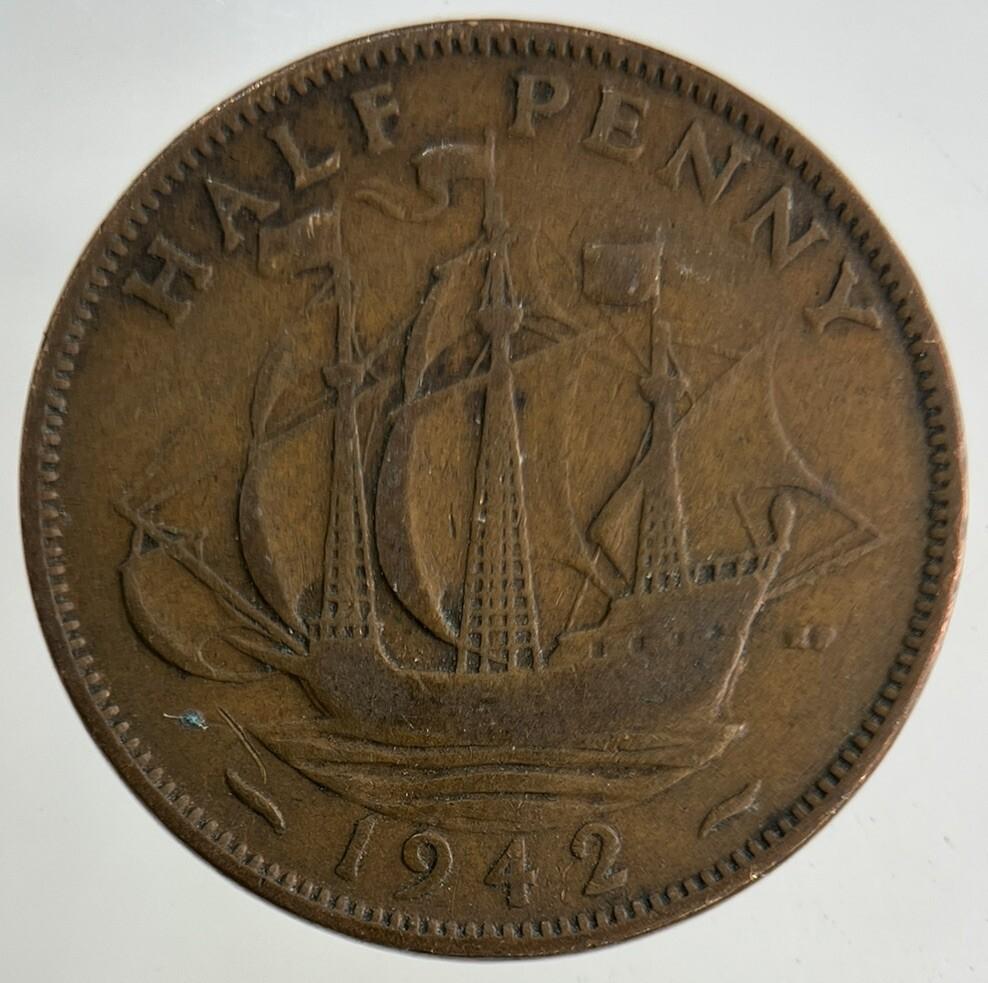 1942 George VI Half-Penny Coin | Collectable Grade