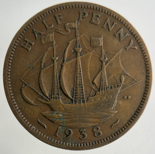 1938 George VI Half-Penny Coin | Collectable Grade