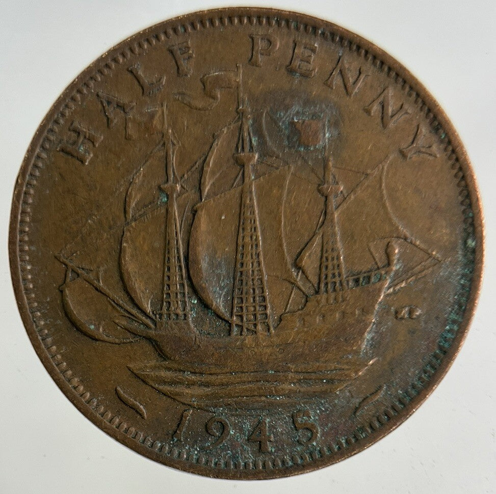 1945 George VI Half-Penny Coin | Collectable Grade