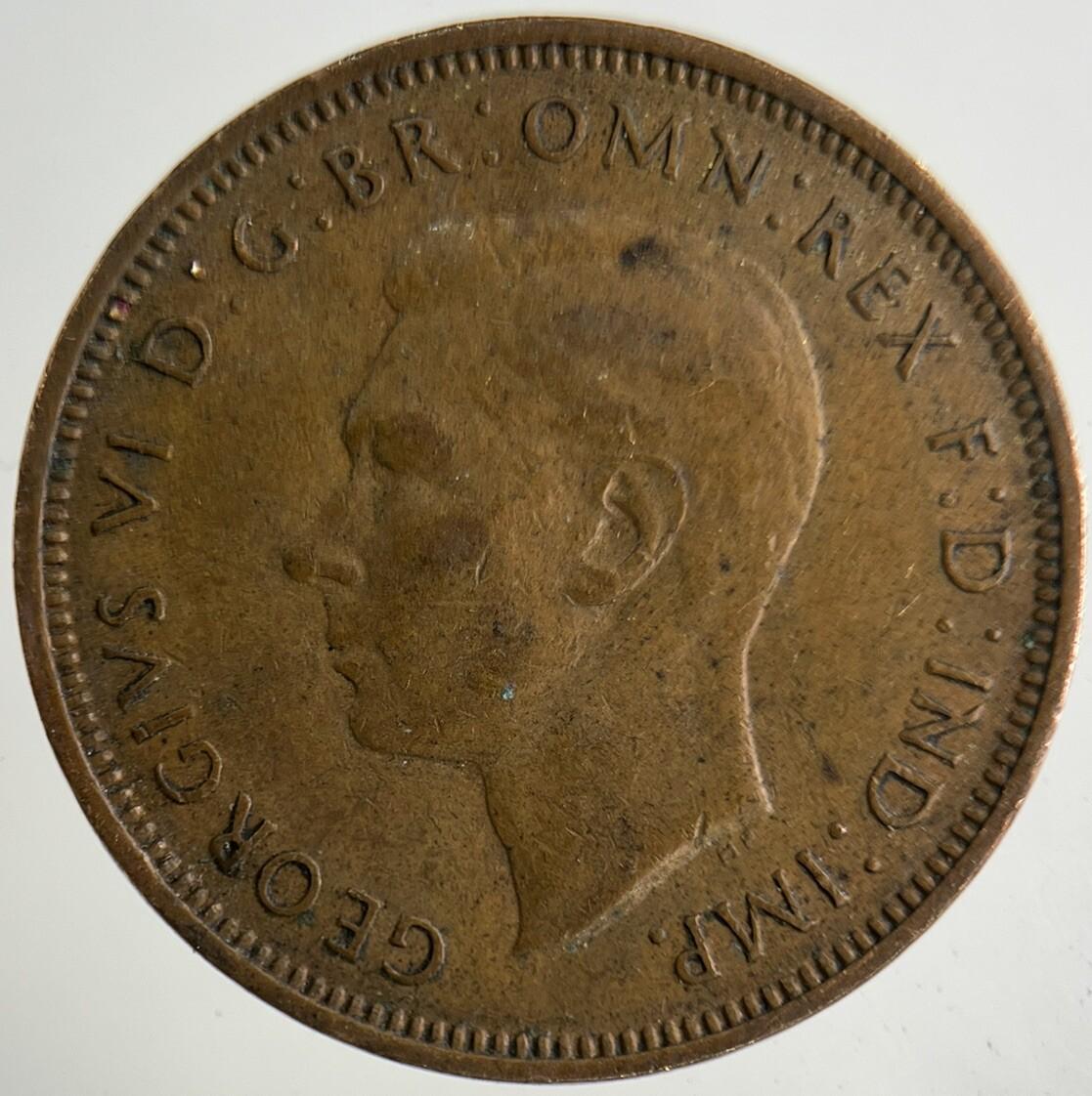 1944 George VI Half-Penny Coin | Collectable Grade