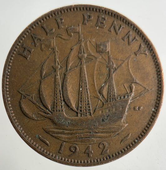 1942 George VI Half-Penny Coin | Collectable Grade
