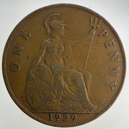 1929 George V One Penny Coin | Fine Collectable Grade