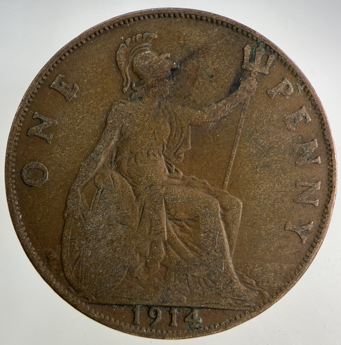 1914 George V One Penny Coin | Fair Grade