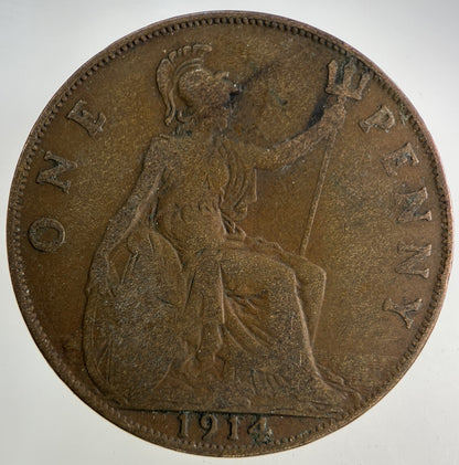 1914 George V One Penny Coin | Fair Grade
