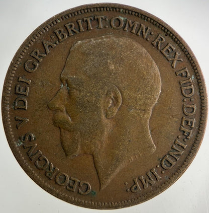 1914 George V One Penny Coin | Fair Grade