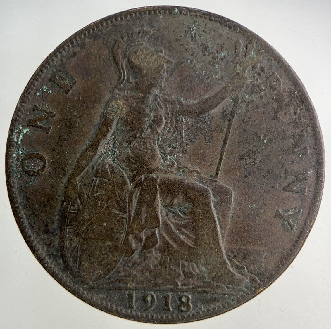 1918 George V One Penny Coin | Fair Grade