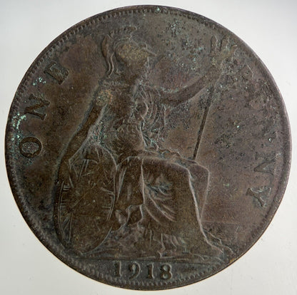 1918 George V One Penny Coin | Fair Grade