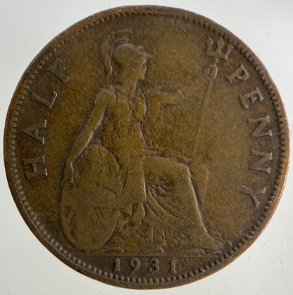 1931 George V Half-Penny Coin | Collectable Grade