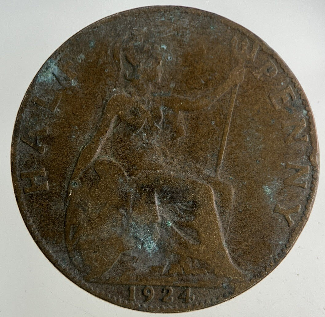 1924 George V Half-Penny Coin | Fair Grade