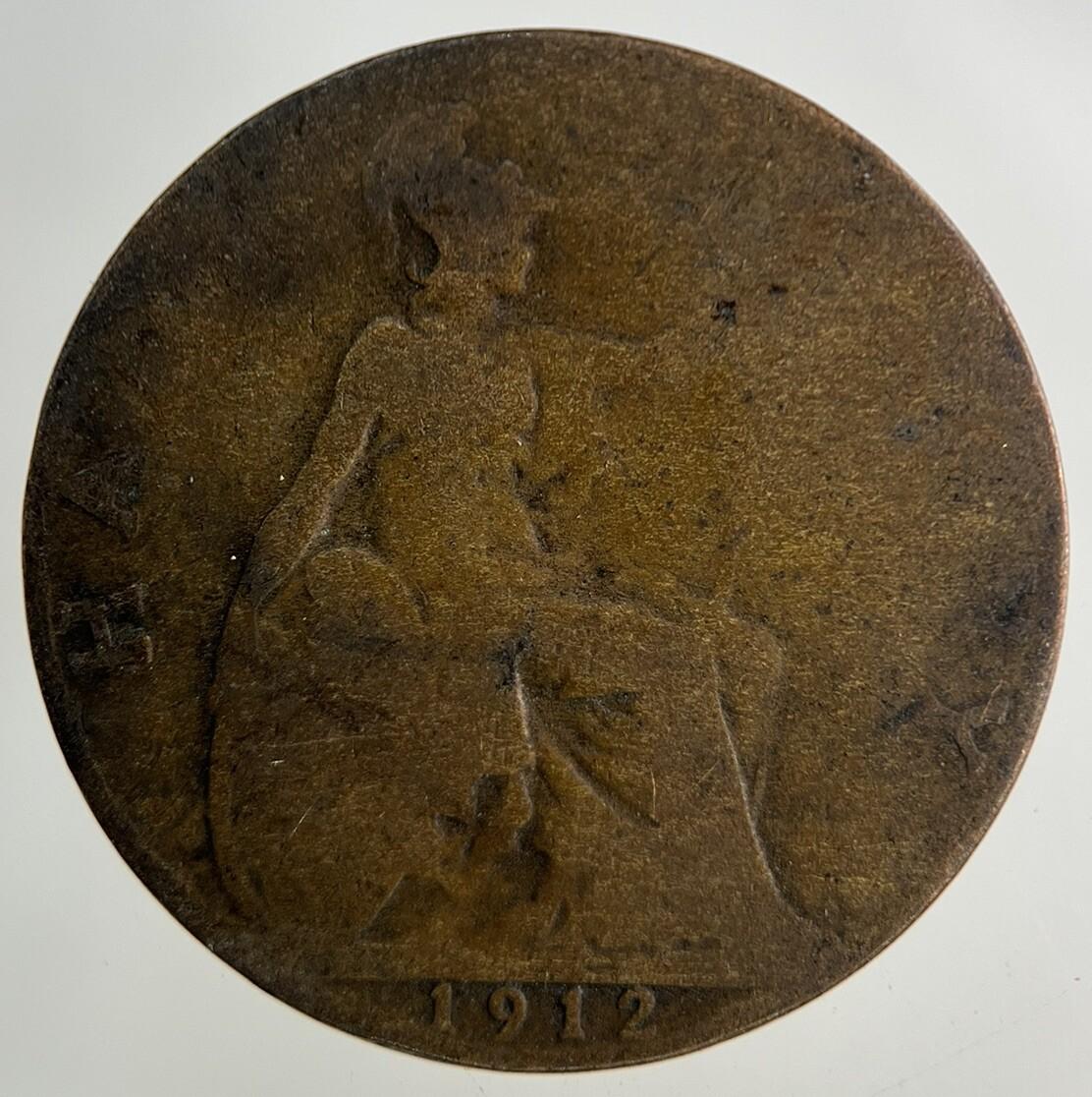 1912 George V Half-Penny Coin | Fair Grade