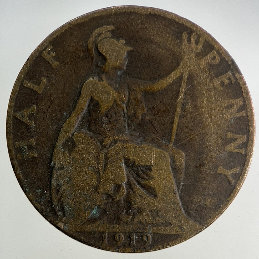 1919 George V Half-Penny Coin | Fair Grade