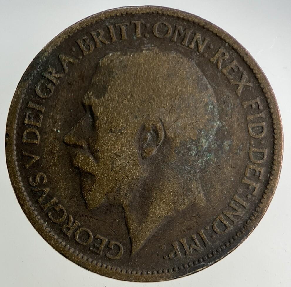 1919 George V Half-Penny Coin | Fair Grade