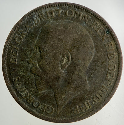 1924 George V Half-Penny Coin | Fair Grade