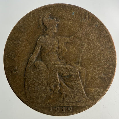 1919 George V Half-Penny Coin | Fair Grade