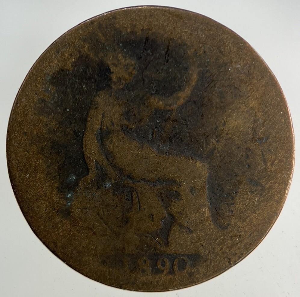 1890 Victoria Half-Penny Coin | Fair Grade