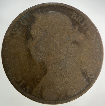British Victoria One Penny Coin | Worn Grade