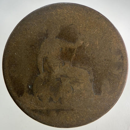 British Victoria One Penny Coin | Worn Grade
